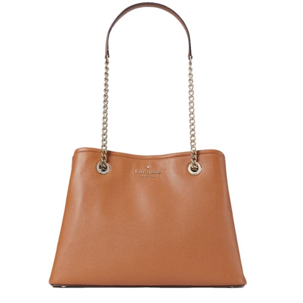 Kate Spade Jordyn Medium Chain Handle Tote Brown Leather - LIKE NEW